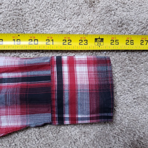 Ely Cattleman Pearl Snap Western Shirt Men S Red Black Embroidered Southwest - Picture 9 of 11